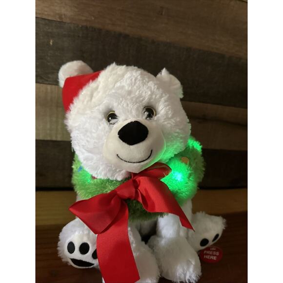 CUDDLE BARN Polar Bear Lighted Sings and Dance's "Let it Snow" - Picture 3 of 9